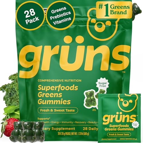 Adult Greens Gummies Sugar Free Multivitamin & Prebiotic Fiber 28 ct