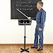 Bonnlo Classic Lectern Podium Stand, Height Adjustable Mobile Podium, Multi-Purpose Tabletop for Speech, Lecture, Church, Reading or Laptop Desk with Edge Stopper, Black