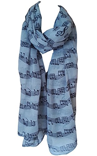 GlamLondon Bufanda con estampado de música, bufandas estampadas