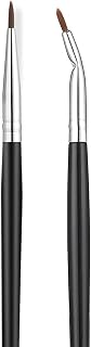 JASSINS Precision Angled Eyeliner Brushes Set of 2, Ultra Thin Synthetic Bristles for Gel Liner, Winged Cat Eyes, Sensitive Skin Safe