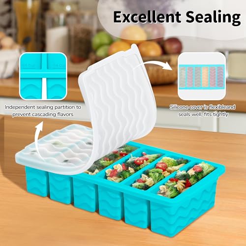 Pack de 5 moldes de silicona con tapa para congelar miniatura 5