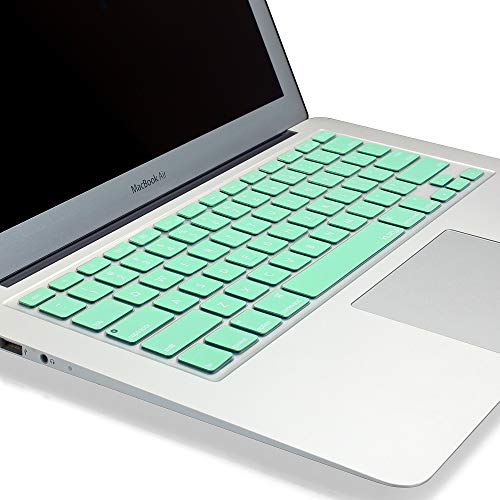 Kuzy - MacBook Keyboard Cover for Older Version MacBook Pro 13, 15, 17 inch and MacBook Air 13 inch, iMac Wireless Keyboard, Apple Computer Accessories Key Board Silicone Skin Protector - Mint Green