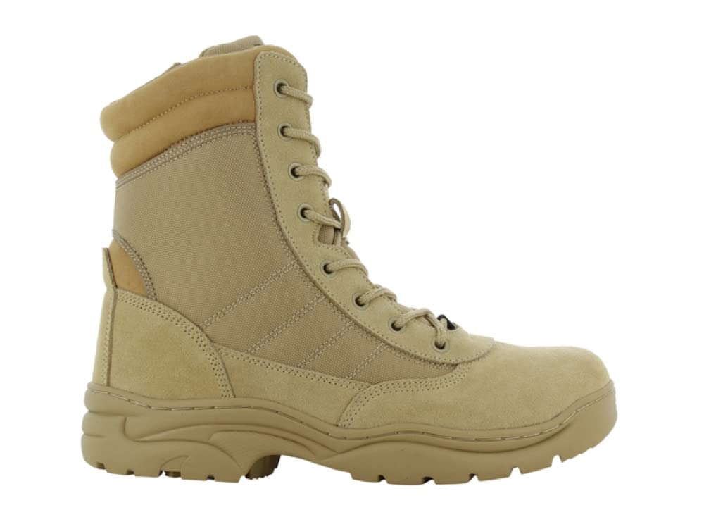 Stivali tattici leggeri senza sabbia, con zip laterale, taglio alto SRA, sicurezza Jogger Dune – 5 UK
