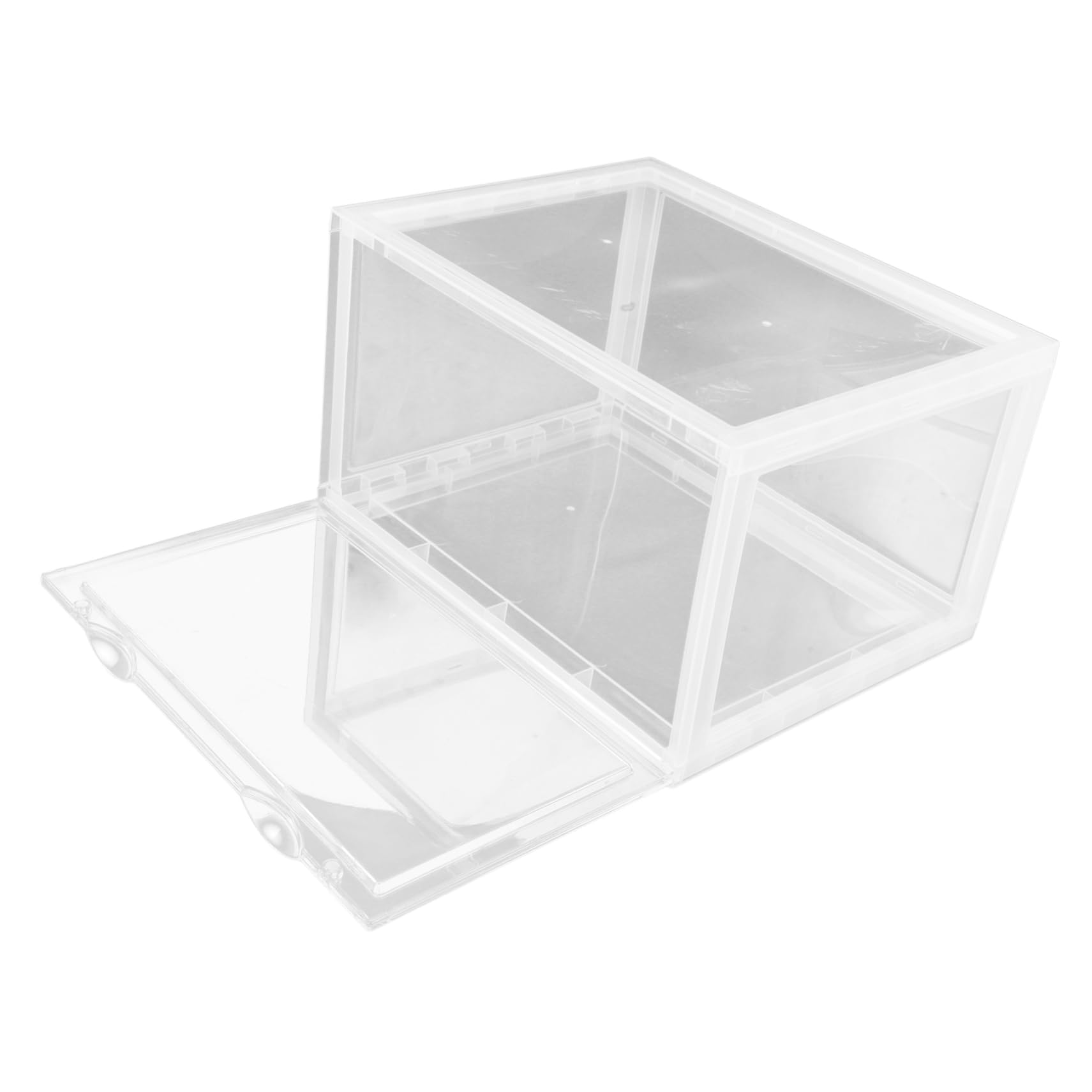 Zerodeko Organizador de Zapatos Acrílico con Puerta Lateral Magnética Caja de Almacenamiento Apilable Que Ahorra Espacio para La Entrada