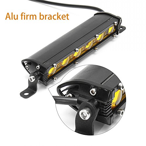 Amber LED Driving Lights Bar LED Fog Lights Spot Beam 2Pcs 7Inch 18W Waterproof LED Car Grille Bar Lights LED Work Auxiliary Lights Fit for Trucks SUV ATV 4WD Car Marine Moto Boat Golf Cart