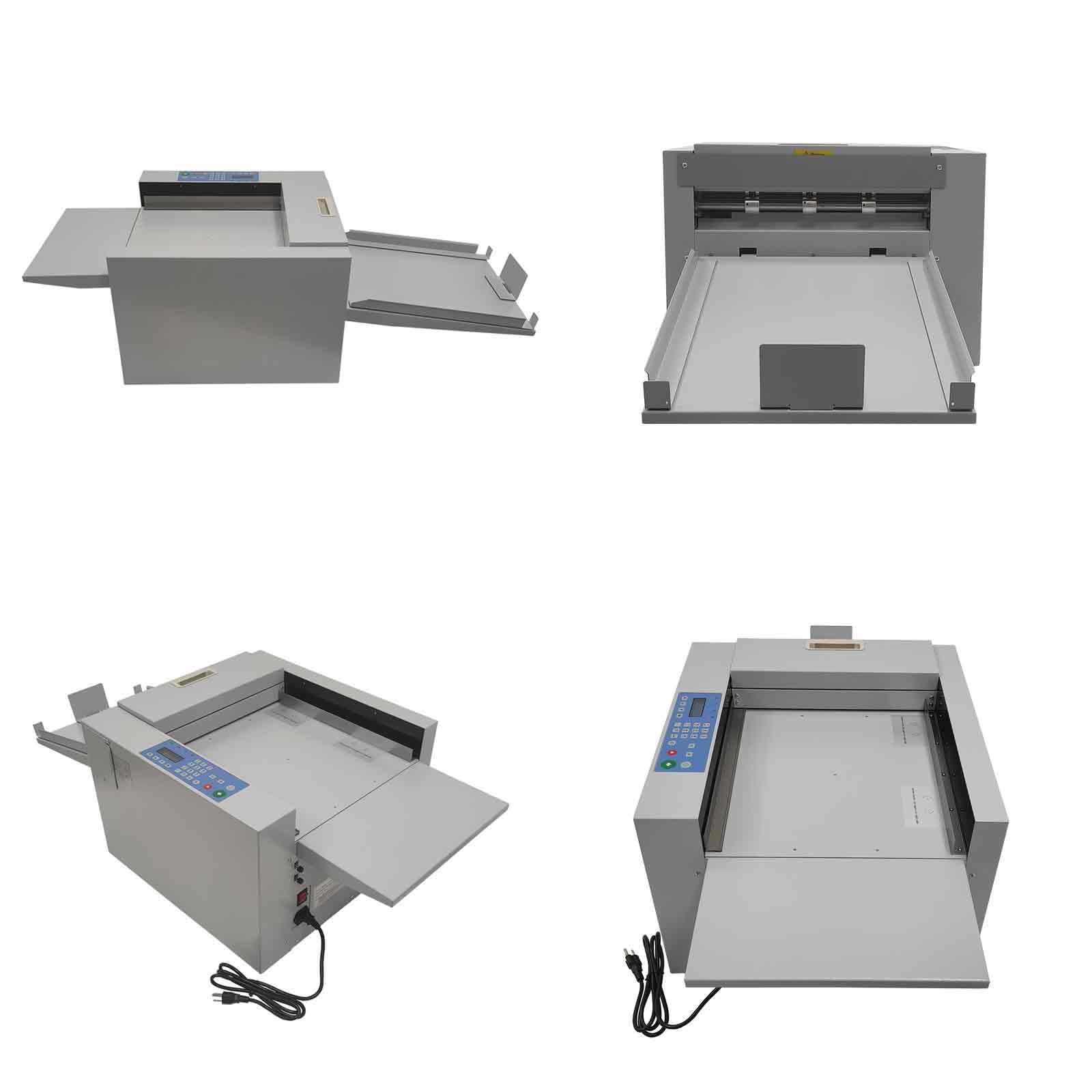 Macchina elettrica per cordonatura e perforazione da 33 cm, 2 in 1, per segnare e perforare la carta, 2600 fogli/h, profondità regolabile, velocità/pressione, per carte e manuali, 110 V