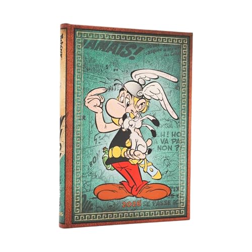 Paperblanks | 2026 Asterix Il Gallo | Le Avventure Di Asterix | 12 Mesi | Midi | Verso | Chiusura Con Fascia Elastica | 160 Pg | 100 Gsm