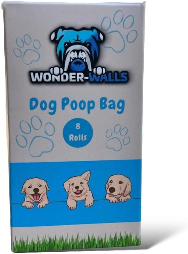 Dog Poop Bags - 8 rolls (120 bags) - Lemon scented leak proof dog waste bags