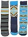 Buffalo David Bitton Men's Aztec Socks Giftbox, Blue/Orange, 10-13/6-12 (Pack of 3)