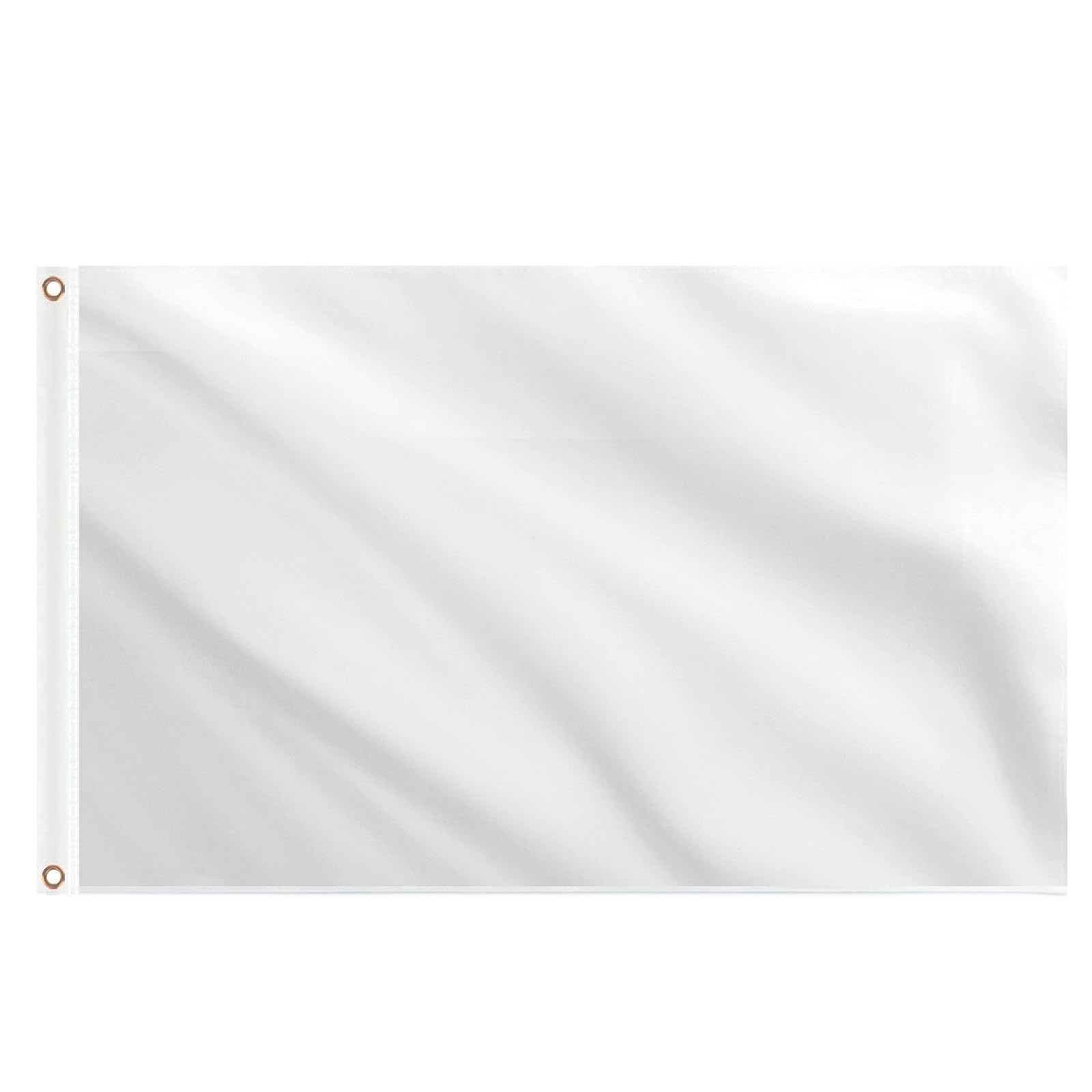 Blank White Flags 5ft x 3ft, Plain Flags with Brass Eyelets for for Drawing DIY Party Game Room Outdoor Garden Festival Decorations — image 1