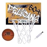 Franklin Sports NBA New Orleans Pelicans Over The Door Basketball Hoop - Kids Indoor Hoop with Mini Basketball - NBA Fan Shop Toy for Bedroom + Office - Over The Door Set