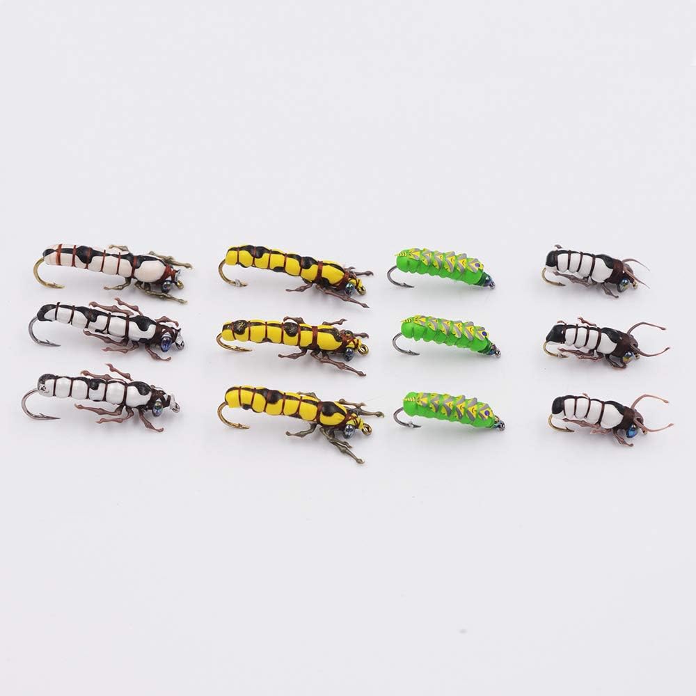 Flyafish Grub Dung Beetle Larva Cabbage Caterpillar Wet Fly Fishing Lure Stream Trout Fishing