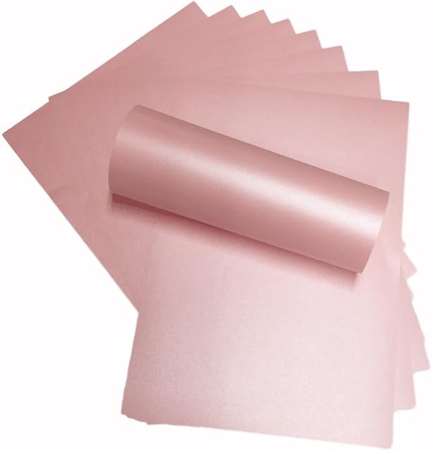 100 Sheets A4 Petals Pink Paper Pearlescent Shimmer Paper Double Sided 120gsm Suitable for Inkjet and Laser Printers