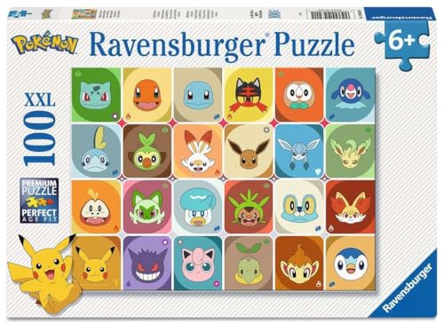 Ravensburger - Pokémon, Puzzle Educativo Per Bambini 6+ Anni, 100 Pezzi XXL