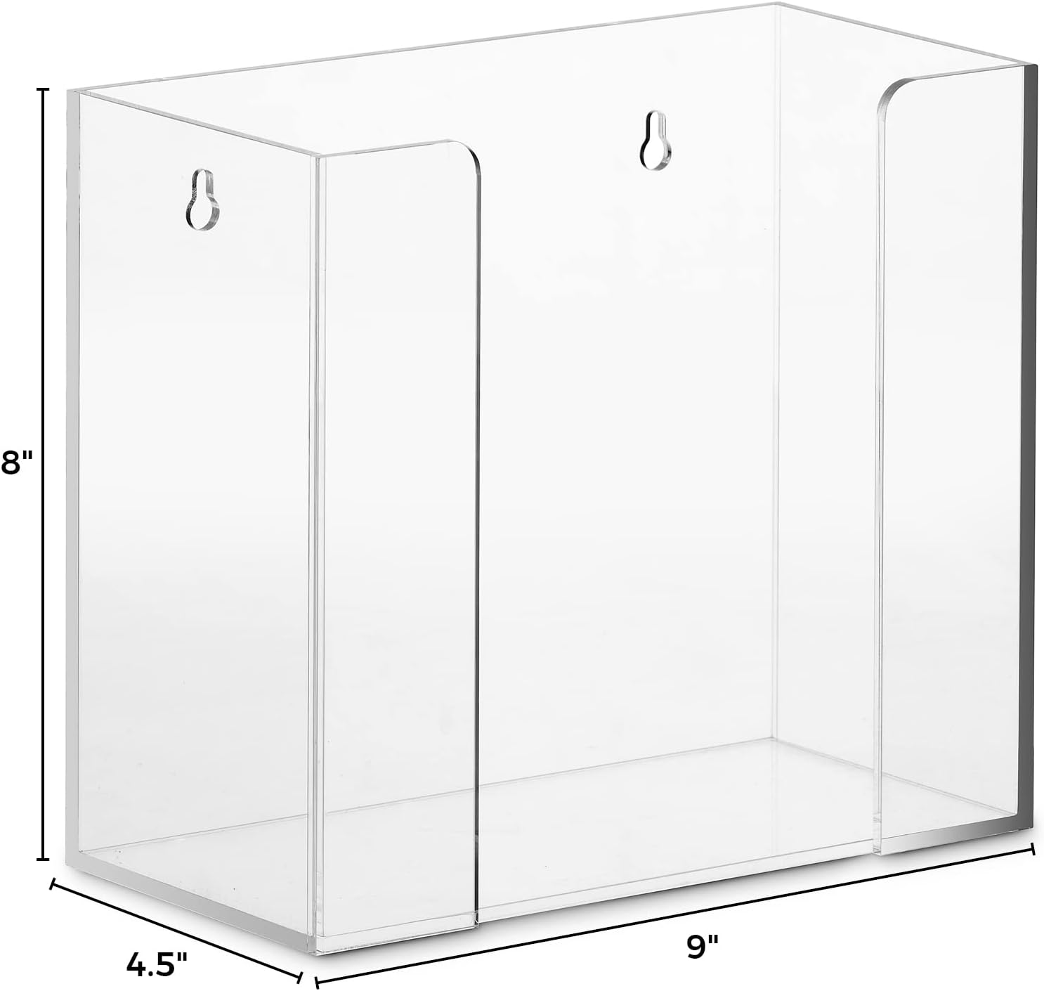 BloominGoods Clear Acrylic Wall Mount Or Countertop Napkin Holder (8 Inch Height) - Guest Towel Napkin Holder For Bathroom Or Kitchen - Paper Towel Dispenser For Vanity Or Table