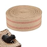 AMGSH 3.5' 33 Yards Craft Jute Webbing Tape | Jute Webbing Upholstery Natural Burlap with Red Stitching for Upholstery, Crafts, Chairs