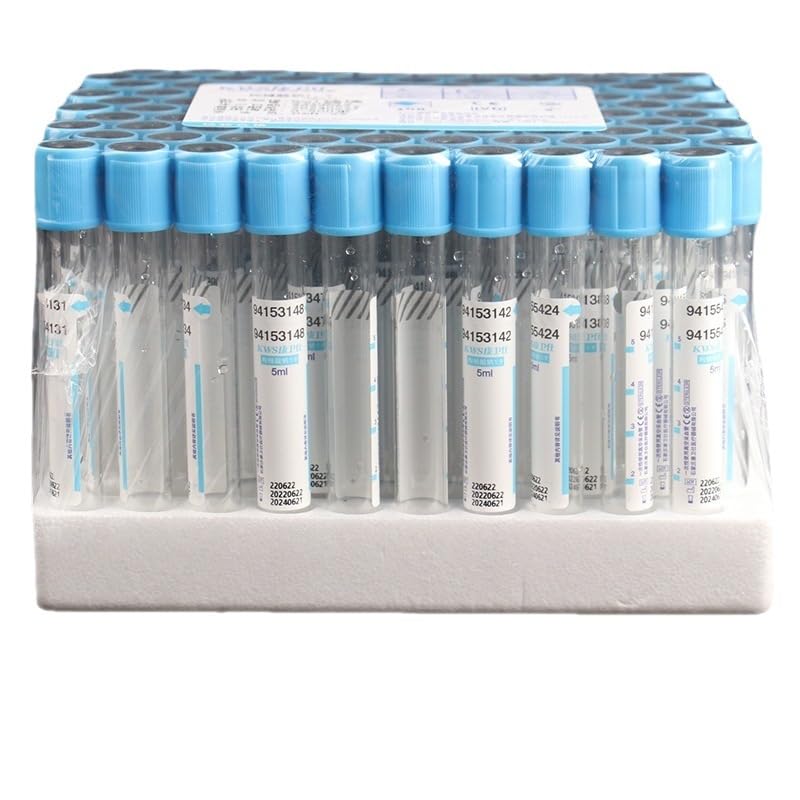 100pz Provette per Prelievo Ematico Citrato di Sodio 1:9, Tappo Blu Sottovuoto per Coagulazione & PRP, Sterili PET/Vetro, 3ml 5ml 10ml(Glass 10ml)