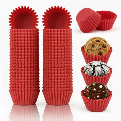1000 Stück Mini-Cupcake-Förmchen 2 5 cm Durchmesser Papier Cupcake Förmchen kleine Muffin Förmchen Schokoladen Dessert Backförmchen zum Backen und Kochen