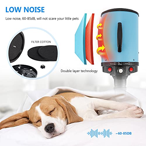 NEWTRY-Dog-Dryer-Hair-Force-Dryer-Stepless-Adjustable-Speed-Temperature-High-Velocity-Dog-Cat-Hair-Dryer-Professional-Pet-Grooming-Blower-2000W32HP-Reduce-Noise-Heat-Insulation-Blue