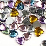 La artesanía de salida 144 corazón brillantes, 14 mm, Pastel Surtido