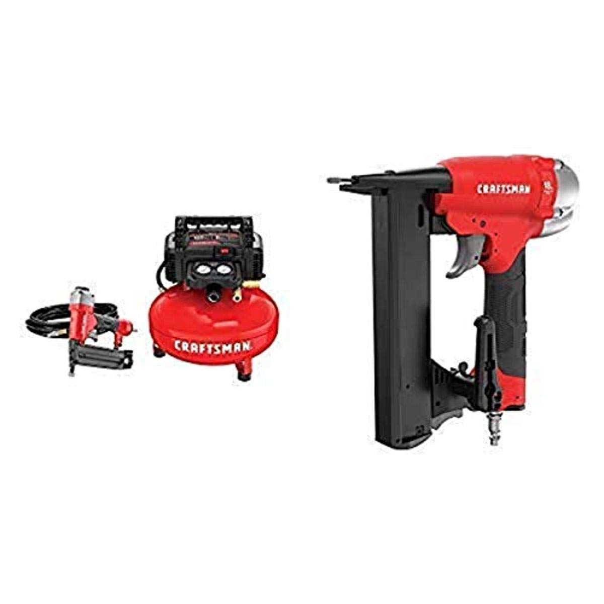 CRAFTSMAN Air Compressor Combo Kit with Crown Stapler & Brad Nailer, 18GA (CMEC1KIT18 & CMPNC18K