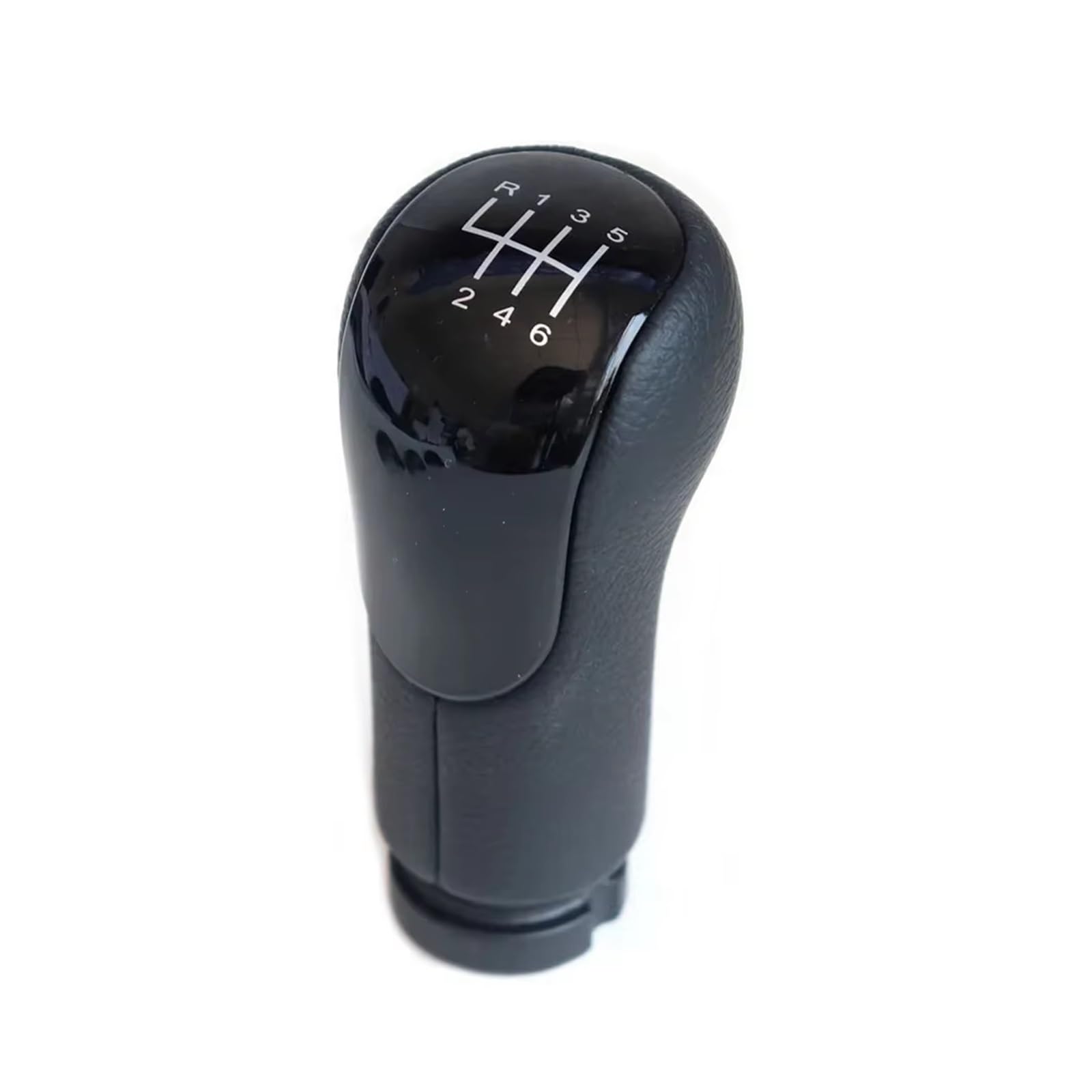 OUVECR Car Shift Gear Knob Handle for for Fiesta for Fusion for Transit for Connect 2002-2007 Gear Shift Knob Shifter Lever Change Gaitor Boot Cover Gear Shift Cover(6 Speed Knob Black)