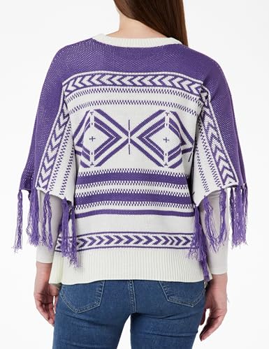 Sudadera poncho para mujer caneva lila morado cómoda de algodón XS/S 3