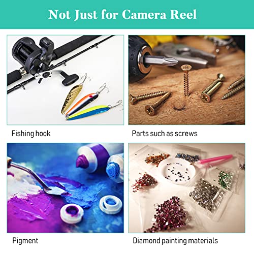 Image of JOVITEC 200 Pcs Plastic Film Canister Holder 35 mm Empty Camera Reel Containers Storage Containers Case with Lids for Small Accessories Fish Hook Film Beads (White)