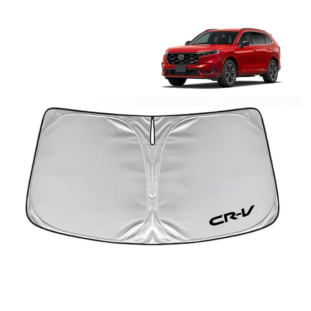 For 新型 CR-V 6 代目 専用 2026 年モデル シーアールブイ 専用設計車用フロントサンシェード チタンシルバー 日除け断熱 強い日差し防止 フロントガラス遮光カーテン 車内温度上昇抑制 CR-V アクセサリー
