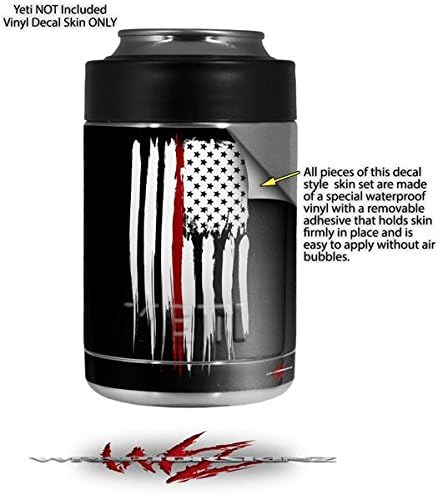 Miniatura 2 de Vinilo adhesivo para enfriadores de latas Yeti Colster, Ozark Trail y RTIC - Yeti Colster cepillado bandera estadounidense línea roja (enfriador no