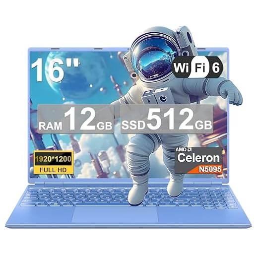Ordinateur Portable 16 Pouces 4 cœurs Celeron N5095 (jusqu'à 2,9 GHz),12+512GB SSD Soutien Extension 1TB ,PC Portable Win11 Avec 5G WIFI 1920x1200 BT4.2 Souris sans Fil&AZERTY Clavier Couverture-Bleu