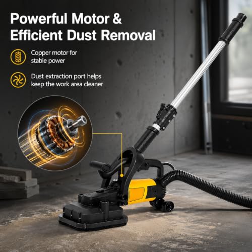 Rectificadora de suelo de hormigón con amoladora angular de 3800W para nivelar superficies 6
