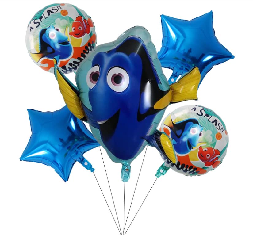 YUPDFGB Giant Animal Balloons Finding Nemo Decoration Shower Party Finding Nemo Aluminum Balloons Party Decorations Birthday Gifts for Kids 6pcs