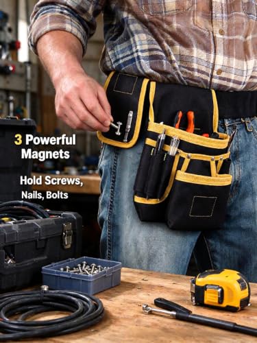 ChayWillow Magnetic Tool Belt Pouch Heavy-Duty Canvas Electrician Bag - image 2