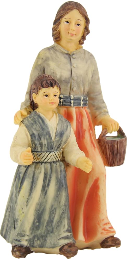 FADEDA Set di 2 cestini/altezza: 5 cm/dipinti a mano/personaggi fedeli ai dettagli, decorazione da tavolo di Natale accessori presepe