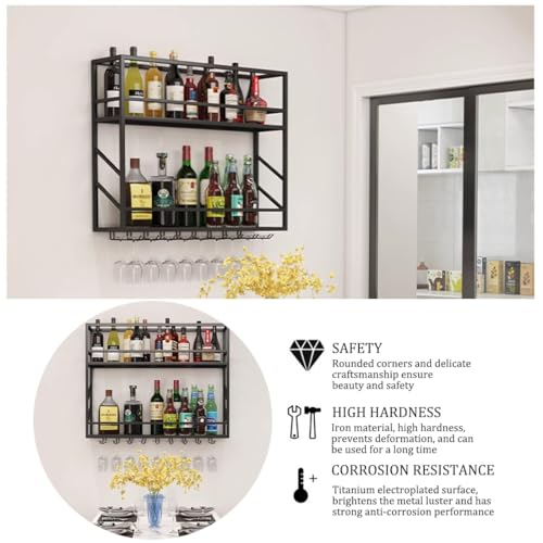 Étagère de bar flottante industrielle pour bouteilles d'alcool