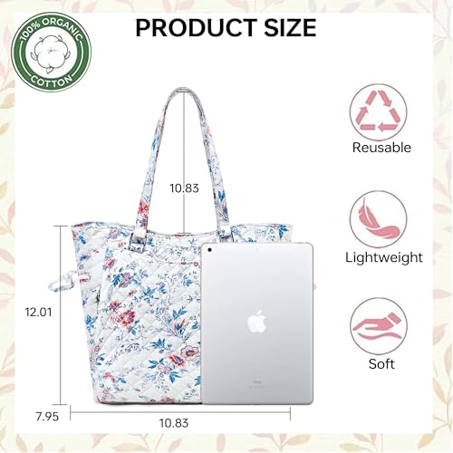 Bolso tote de viaje grande para mujer de algodón y microfibra miniatura 6