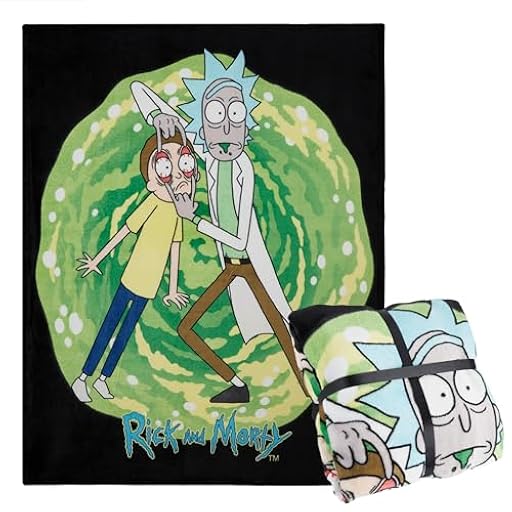 Manta para Cama de Rick y Morty - Manta Sofa Grande 150 x 130 cm, Polar Suave, Regalos Navidad (Verde/Negro) | Ya disponible en tu tienda friki favorita! En mundofriki.es!