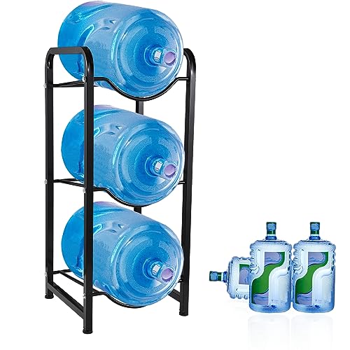 Soporte para botellas de agua de 5 galones de metal reforzado con estantes organizadores
