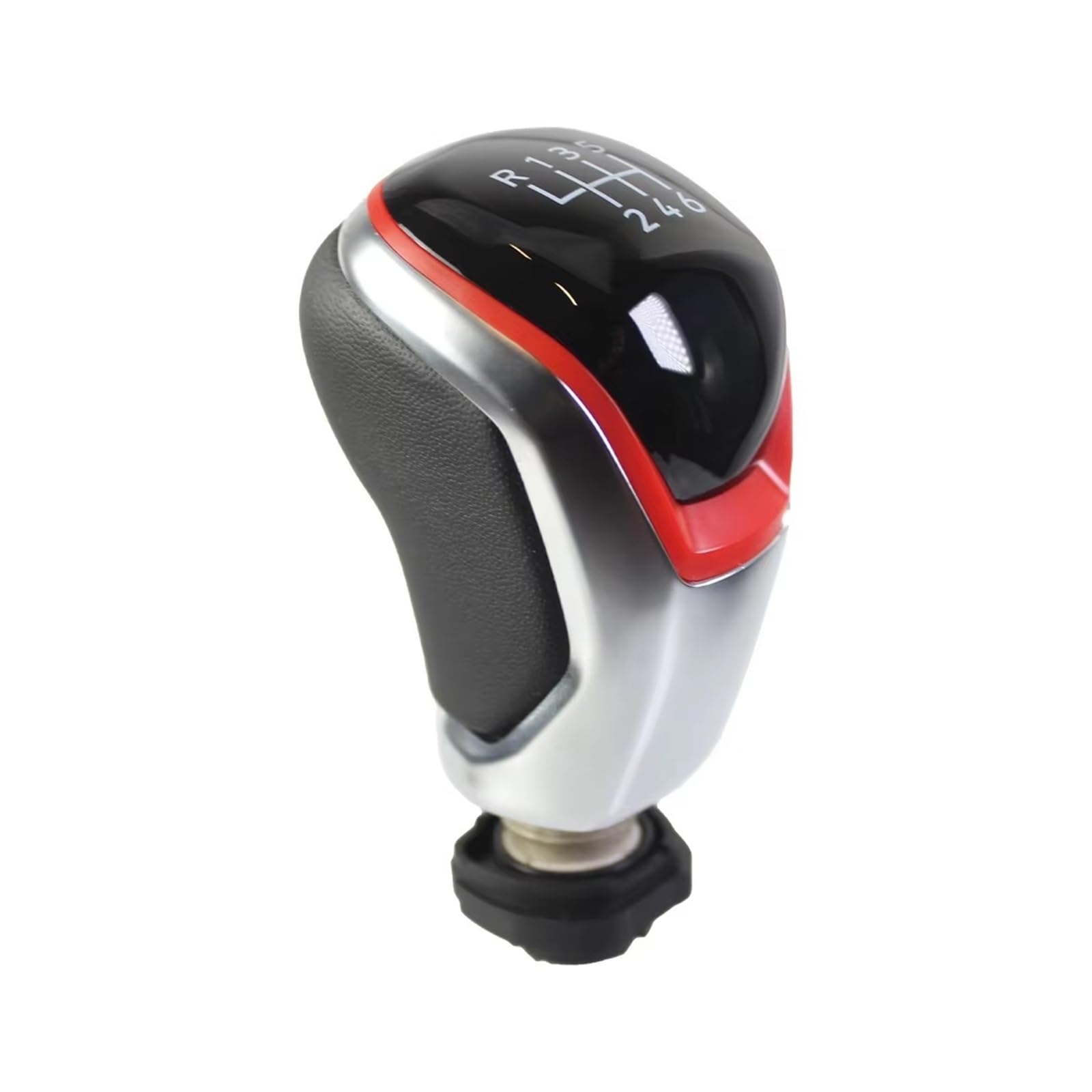KOEHXJ Shift Gear Knob Cover for VW for Caddy for Passat for Bora for Polo for Tiguan for Taigo for T-ROC 12mm Gear Stick Shift Knob 6 Speed Change Lever(Red 6 Speed)