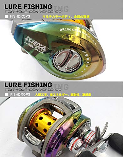 YU60R ベイトリール 釣りリール 収納袋付 遠心ブレーキ マグネットブレーキ YU60R ベイトリール 釣りリール 収納袋付 遠心ブレーキ
