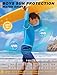 Boys Rash Guard Swim Shirt 2 Pack UPF 50+ Sun Protection Long Sleeve Quick Dry Kids Youth Fishing Water Swimwear Tops(Sky Blue/Navy,12-14Y)