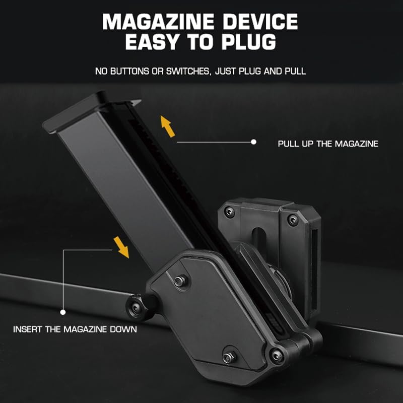 4 Packs Double Stack Magazines Pouch Holster for Magazines 9 mm, 40-1 1/2 in Belt IPSC USPSA IDPA Pistol Mag Holder Rotating Outdoor Gear Competition Pouch