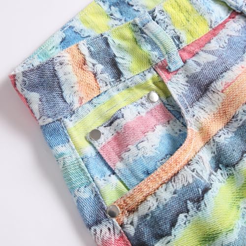 Men Loose Y2K Stripe Print Wide Leg Jeans3