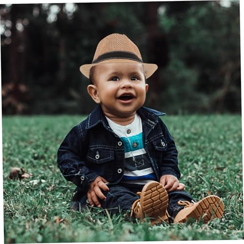 VANZACK Stylish Straw Hat for Summer Classic Design Breathable Sun Protection for Boys for Beach and Outdoor Adventures Chocolate4