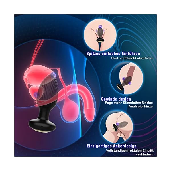 Analvibratoren für Mann Analplug# für Männer, Prostata Stimulation Männer Analplug Sex Spielzeug für die Männer mit 7 Rotation 7 Vibration, Anal Plug Sex Spielzeug für Paare Buttplug Sexspielzeug – Bild 5