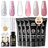 COSCELIA Gel Ricostruzione Unghie 16pcs, 6 Colori 16ml Kit Ricostruzione Unghie con Base e...