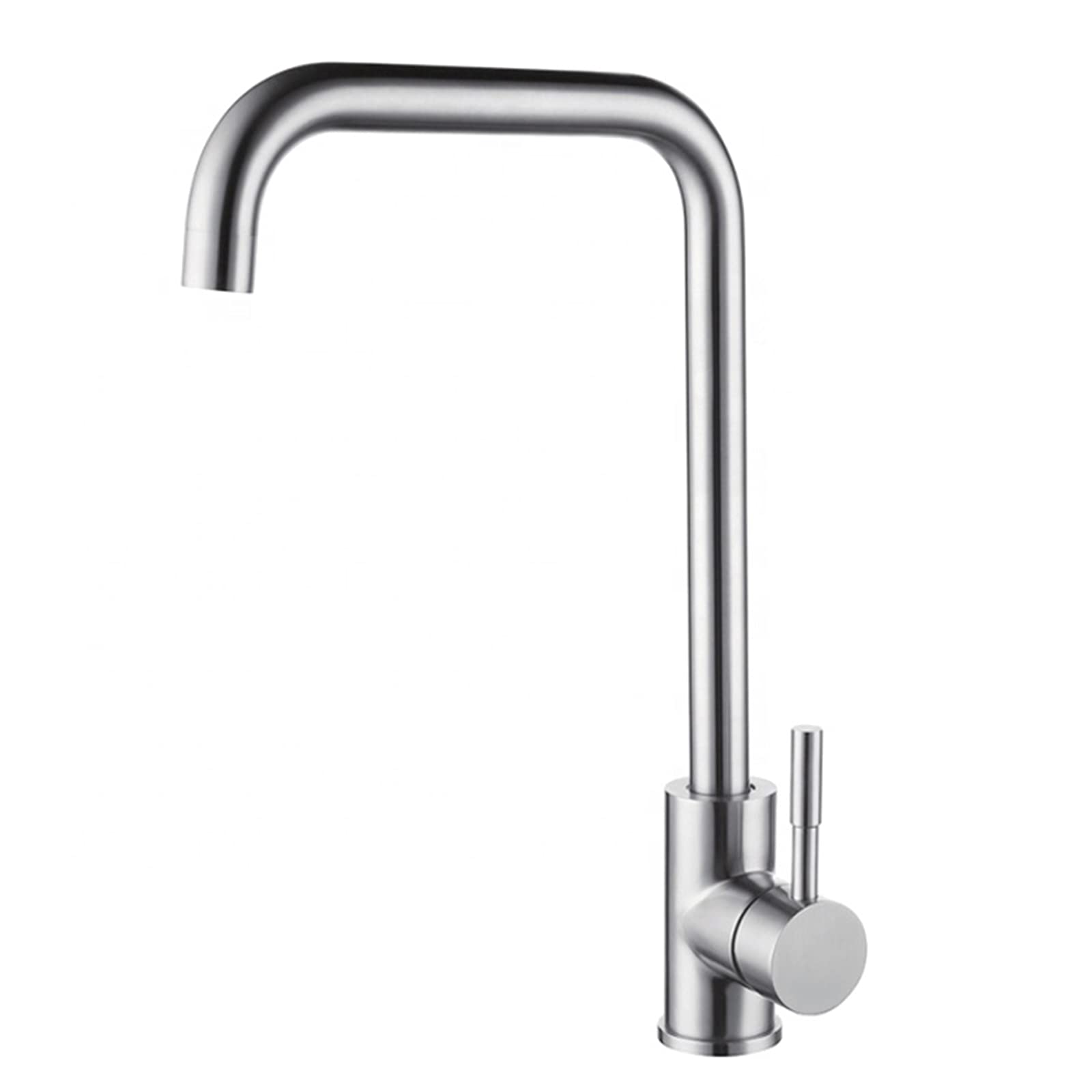 Robinet de cuisine col de cygne pivotant 360° en inox mat durable