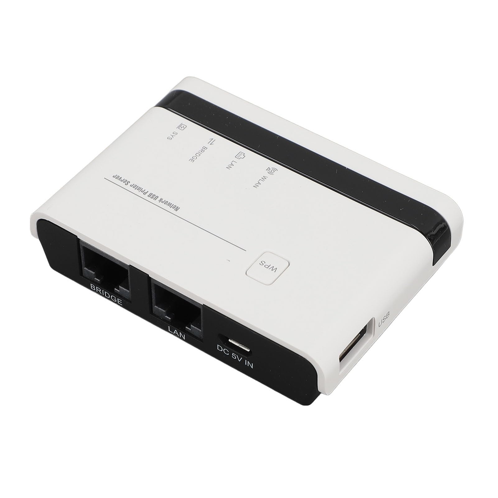 Netzwerk USB 2.0 Druckserver, 2,4 G Kabelloser Kabelgebundener Druckerserver für Zuhause und Büro, Erweitern Sie die Netzwerkstruktur (EU)