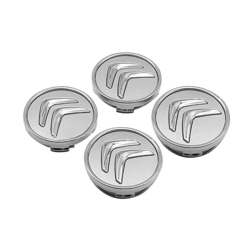 4 Cache-Moyeux 60 Mm Pour Citroën Jumpy III (2016+) – Blanc, Logo Central, Imperméables, Anti-Rouille Et Anti-Décoloration